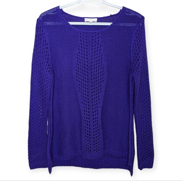 Northern Reflections Purple Knit Scoop Neck  Sweater Top Large Woman's - Picture 1 of 7